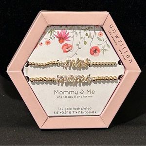Unwritten mommy & mini 14k gold plated flashed bracelets $50